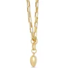 18-Inch Puffed Heart Pendant on rectangle Link Chain, 14K Yellow Gold