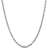 18-Inch Rope Link Necklace, 14K White Gold