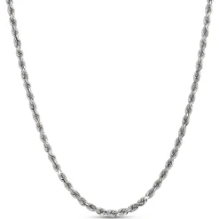 18-Inch Rope Link Necklace, 14K White Gold