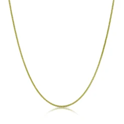 18-Inch Round Wheat Chain Necklace, 14K Yellow Gold