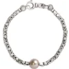 8.5-Inch Ruthenium and Pearl Bracelet