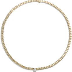 17-Inch Solitaire Radiant Diamond Necklace, 14K Yellow Gold