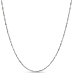 22-Inch Spiga Link Necklace, 14K White Gold