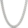 24-Inch Toscano Cuban Link Chain, 14K White Gold