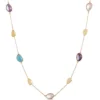 18-Inch Toscano Gemstone Necklace, 14K Yellow Gold