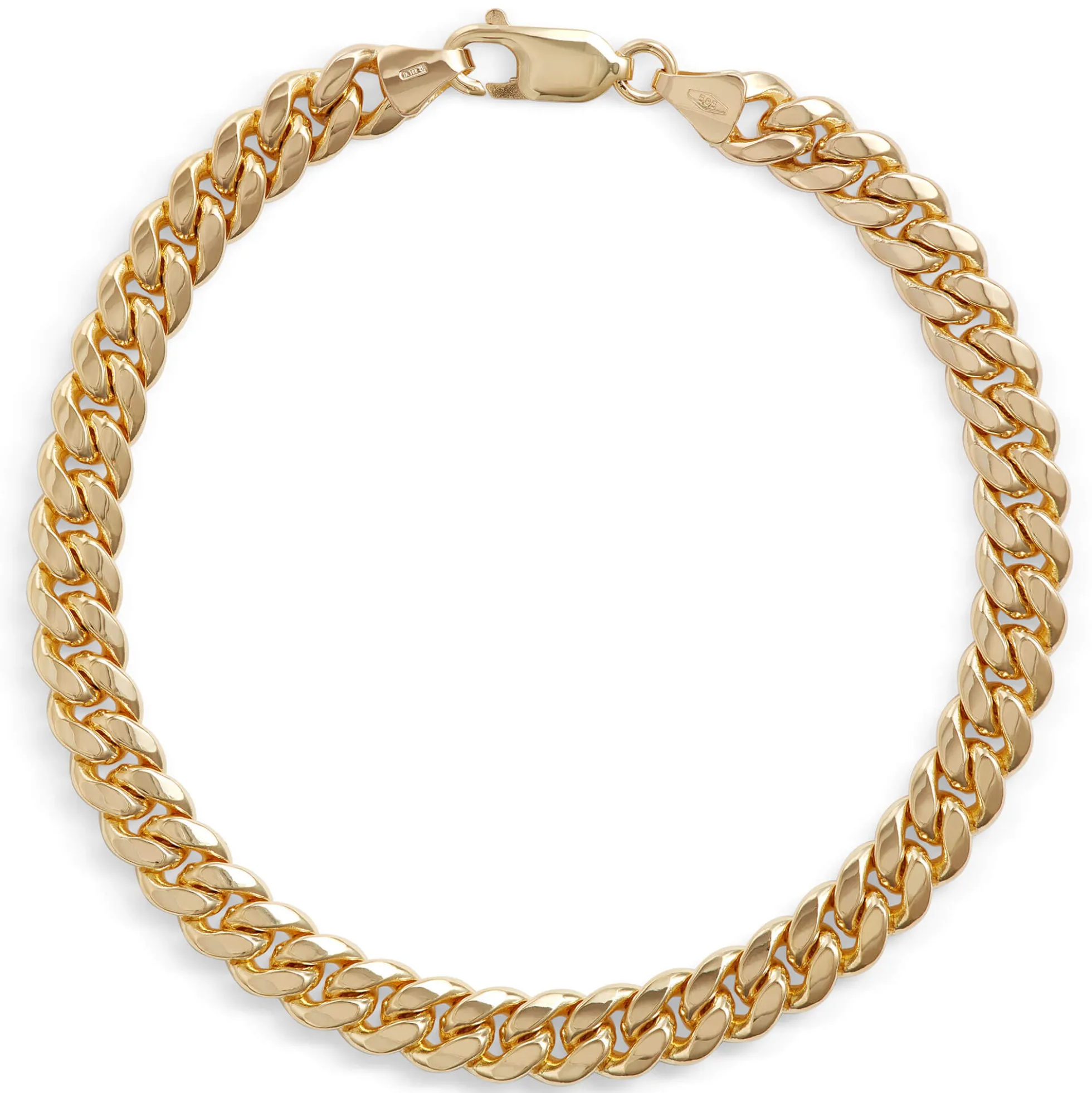 8.5-Inch Toscano Solid Link Bracelet, 14K Yellow Gold
