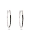 Inside-Outside Black and White Diamond Hoops, 14K White Gold