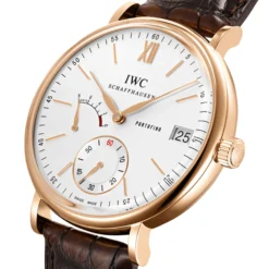 IWC Portofino Hand-Wound Eight Days Silver Dial Watch, 45mm
