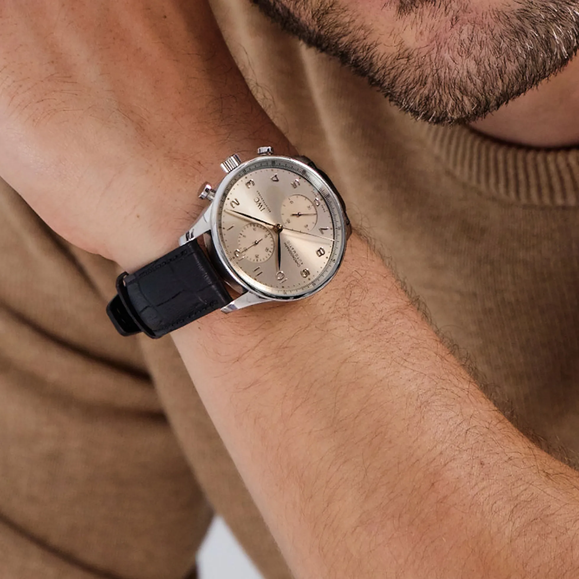 IWC Portugieser Chronograph Beige Dial Watch, 41mm