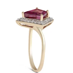 Kite Purple Garnet Gemstone Ring, 14K Yellow Gold