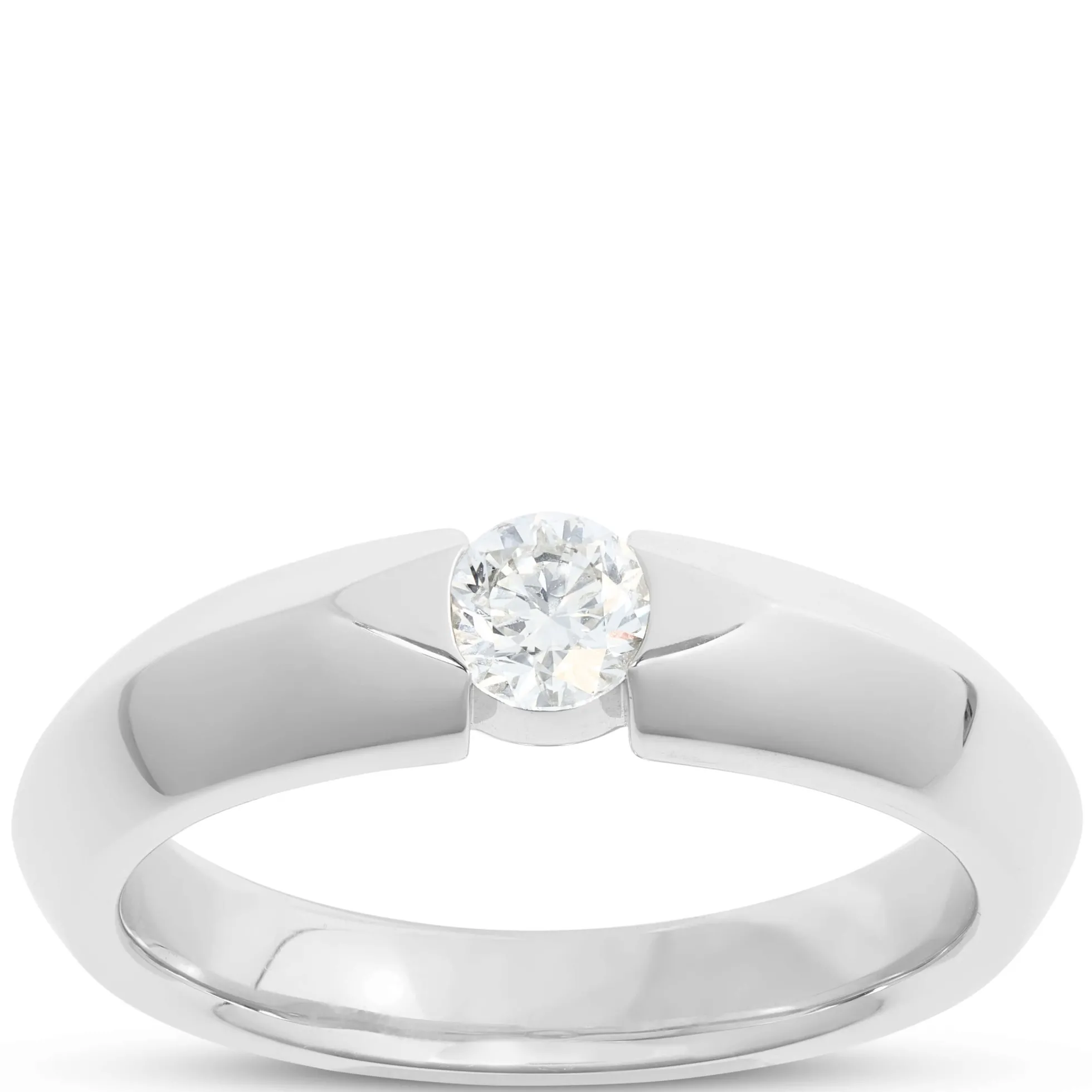 Knife Edge Diamond Ring, 18K White Gold