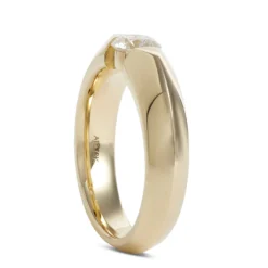 Knife Edge Diamond Ring, 18k Yellow Gold