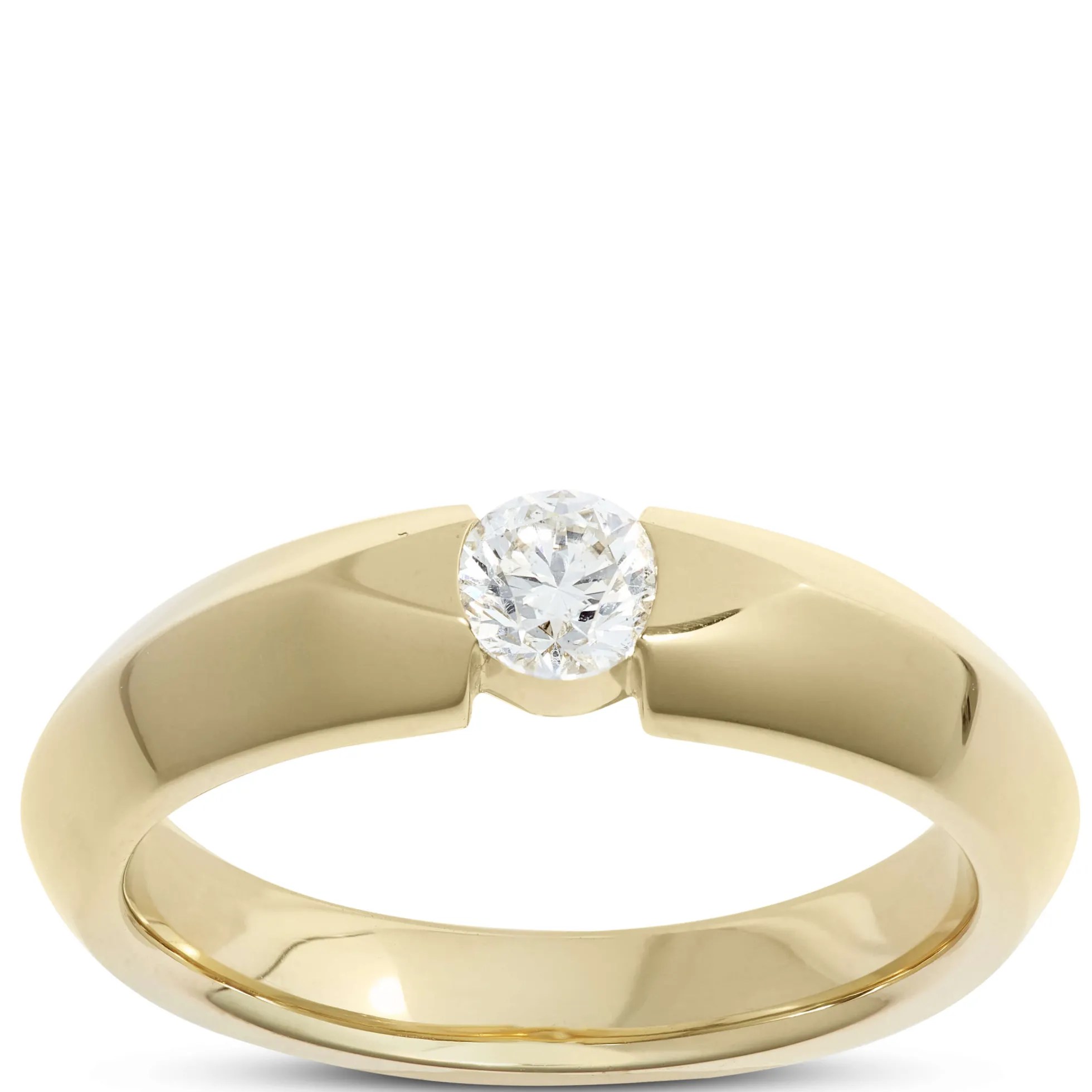 Knife Edge Diamond Ring, 18k Yellow Gold