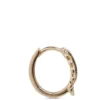 Leaf Hoop Diamond Hoop Earrings, 14K Yellow Gold