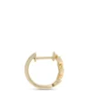 Leaf Shaped Hoops with Diamonds, 14K Yellow Gold