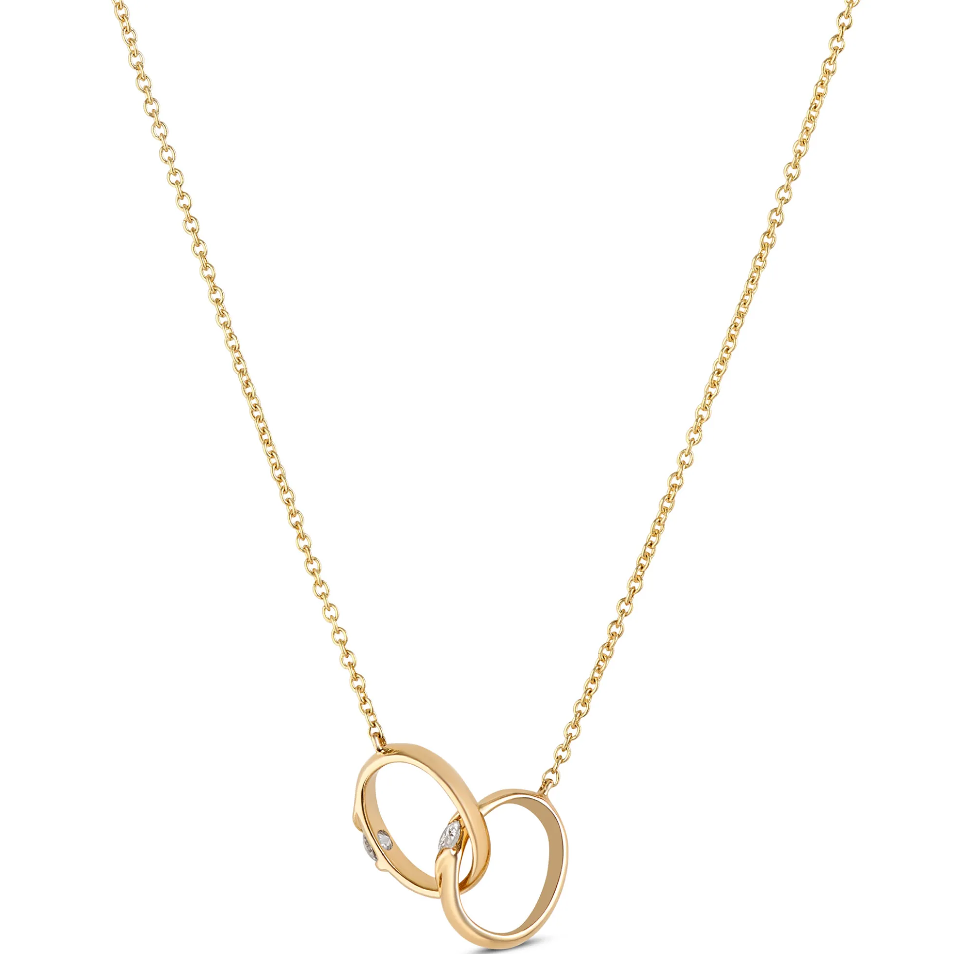 Linked Ring Necklace, 14K Yellow Gold