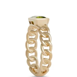 Linked Shank Peridot Ring, 14K Yellow Gold