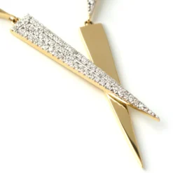 Long Triangle Diamond Earrings, 14K Yellow Gold