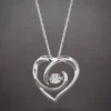 Love's Pulse Diamond Heart Pendant 14K
