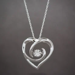 Love's Pulse Diamond Heart Pendant 14K