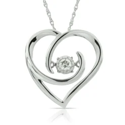 Love's Pulse Diamond Heart Pendant 14K
