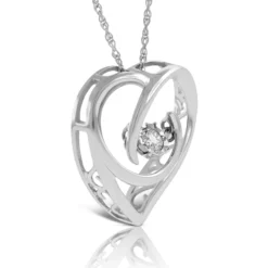 Love's Pulse Diamond Heart Pendant 14K