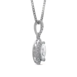 Marquise Cluster Diamond Pendant, 14K White Gold