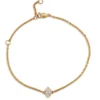 Marquise Cut Diamond Bracelet, 14K Yellow Gold