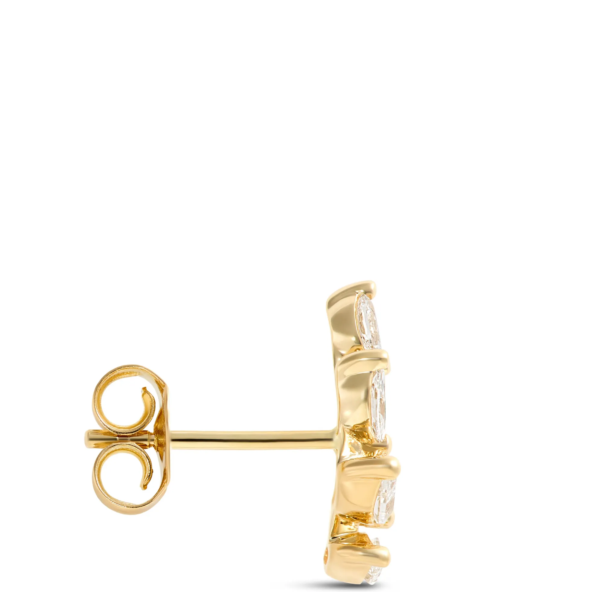 Marquise Diamond Climber Earrings, ½ Total Carat Weight, 14K Yellow Gold