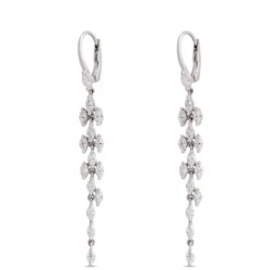 Marquise Diamond Drop Earrings, 14K White Gold
