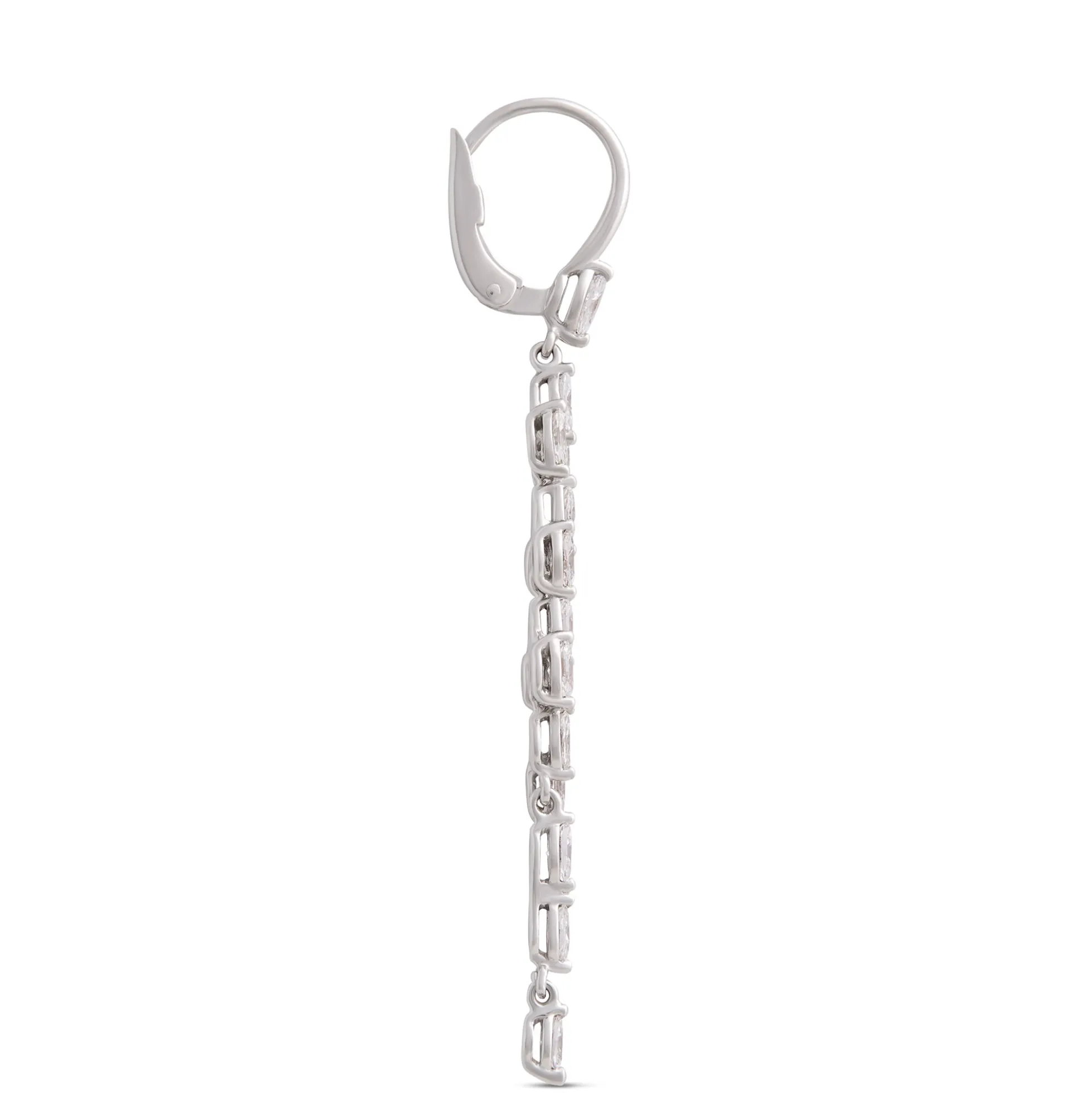 Marquise Diamond Drop Earrings, 14K White Gold