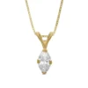 Marquise Diamond Pendant, ⅓ Carat Total Weight, 14K Yellow Gold