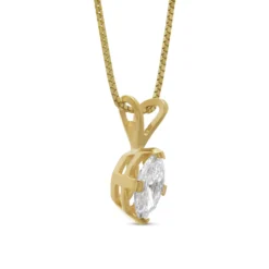 Marquise Diamond Pendant, ⅓ Carat Total Weight, 14K Yellow Gold