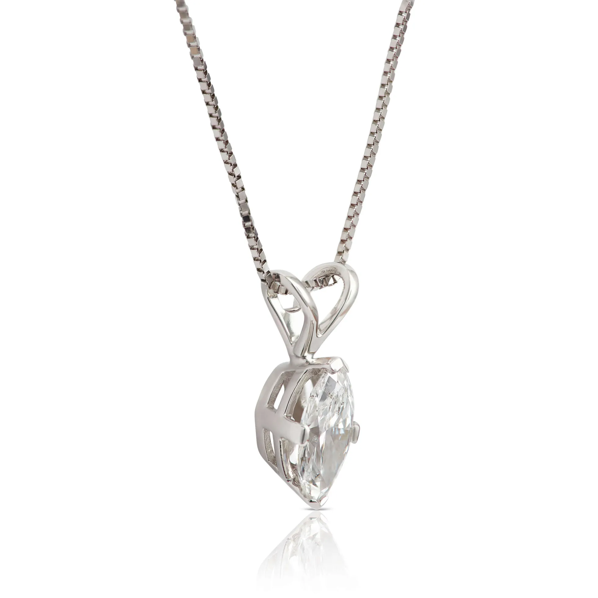 Marquise Diamond Pendant, ⅓ Carat Total Weight, 14K White Gold