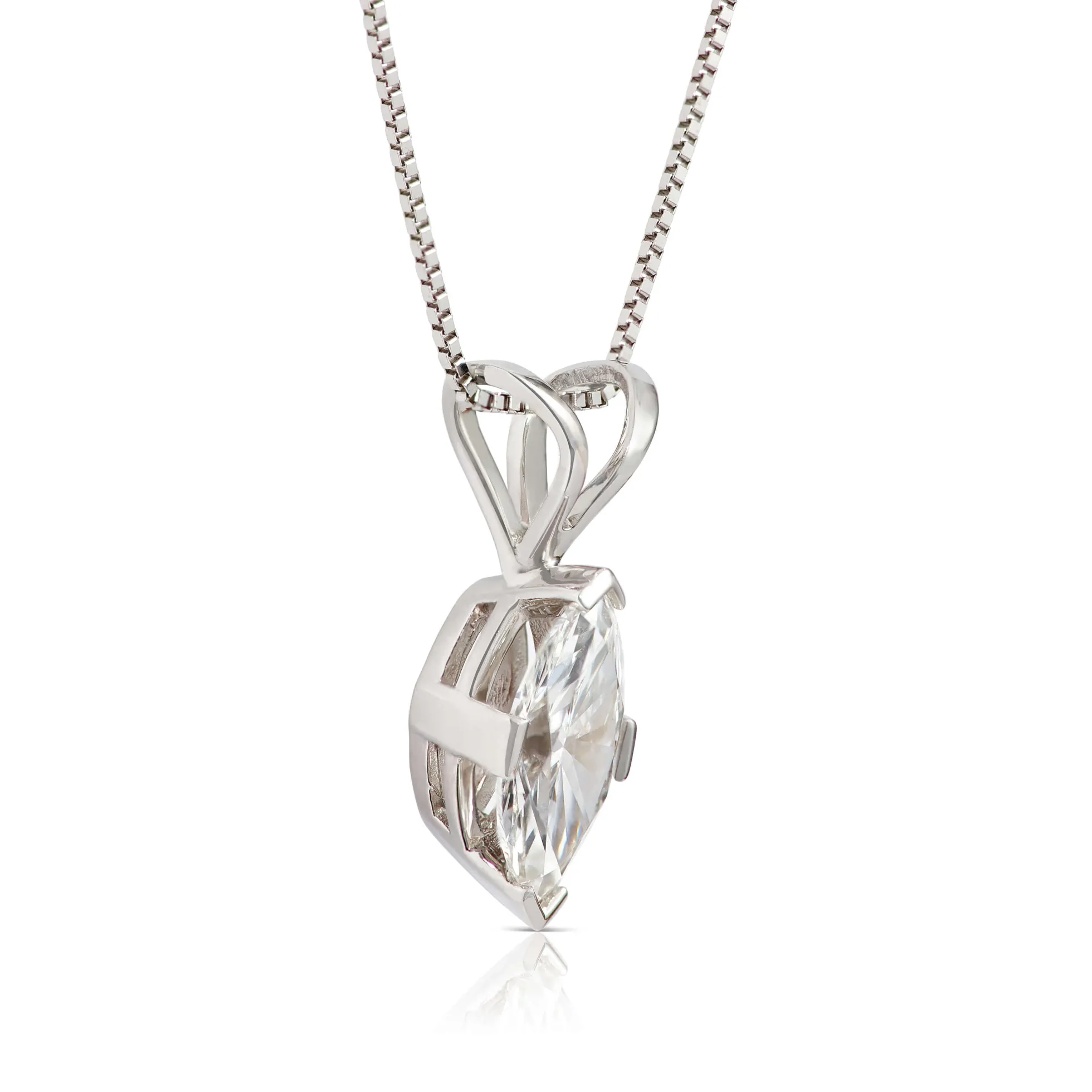 Marquise Diamond Pendant, ½ Carat Total Weight, 14K White Gold