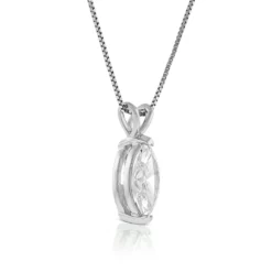 Marquise Diamond Pendant, ¾ Carat Total Weight, 14K White Gold