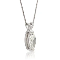 Marquise Diamond Pendant, ¾ Carat Total Weight, 14K White Gold