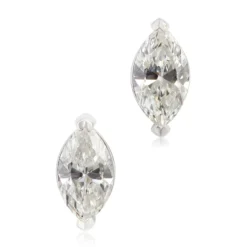 Marquise Diamond Studs, 1 Carat Total Weight, 14K White Gold