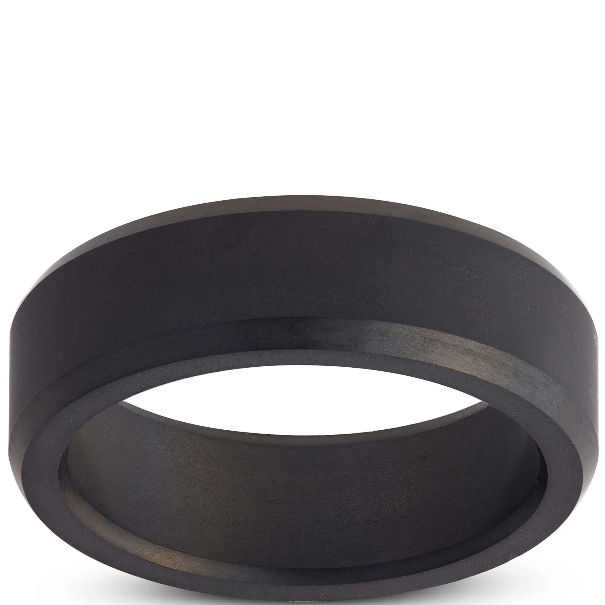 Matte Bevel Black Diamond Polycrystalline Band, 7mm