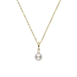 Mikimoto A+ Akoya Cultured Pearl & Diamond Necklace 18K, 7mm
