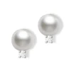 Mikimoto A+ Akoya Cultured Pearl & Diamond Stud Earrings 18K, 6mm