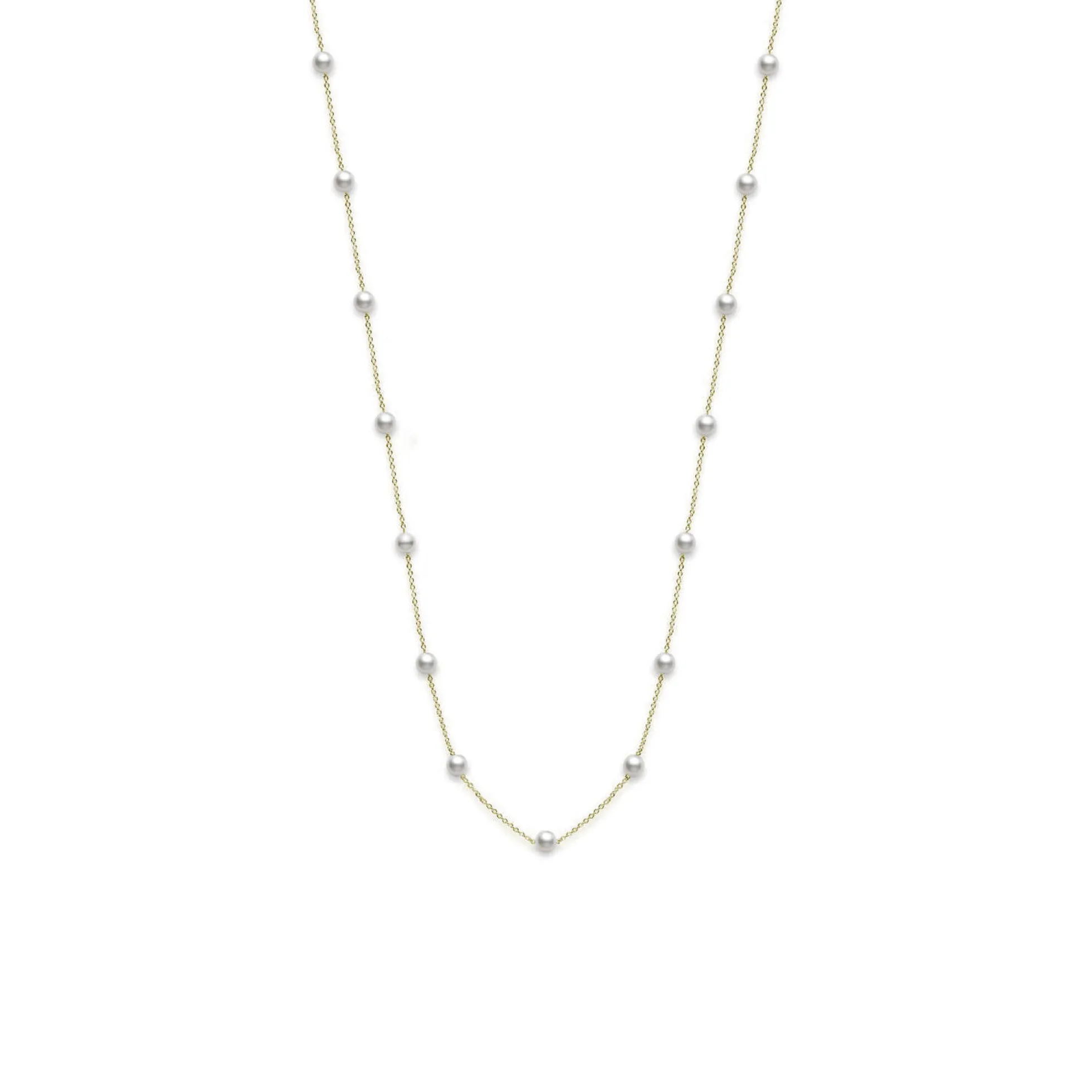 Mikimoto Akoya Cultured Pearl Station Necklace 18K, 32"
