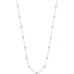 Mikimoto Akoya Cultured Pearl Station Necklace 18K, 32"