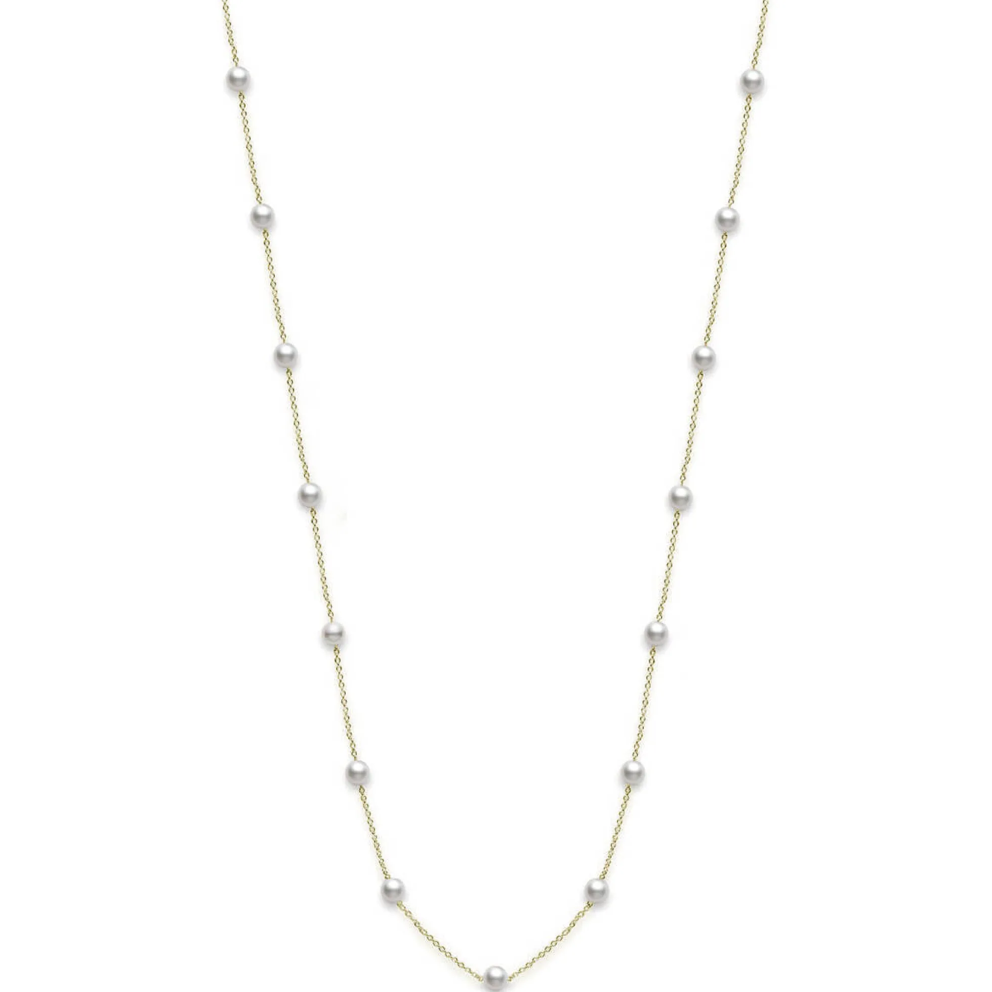 Mikimoto Akoya Cultured Pearl Station Necklace 18K, 32"