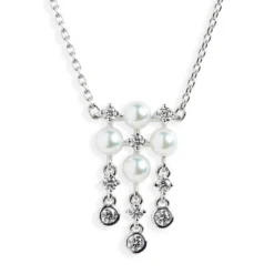 Mikimoto Akoya Cultured Pearl & Diamond Necklace 18K