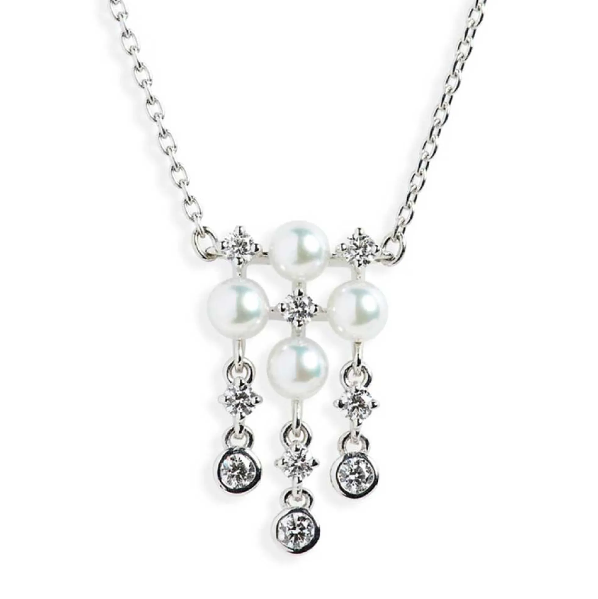 Mikimoto Akoya Cultured Pearl & Diamond Necklace 18K