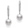 Mikimoto Akoya Cultured Pearl & Diamond Earrings 18K