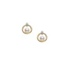 Mikimoto Akoya Cultured Pearl and Diamond Circle Earrings, 18K Two Tone