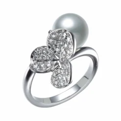 Mikimoto Akoya Cultured Pearl Ring in 18K White Gold