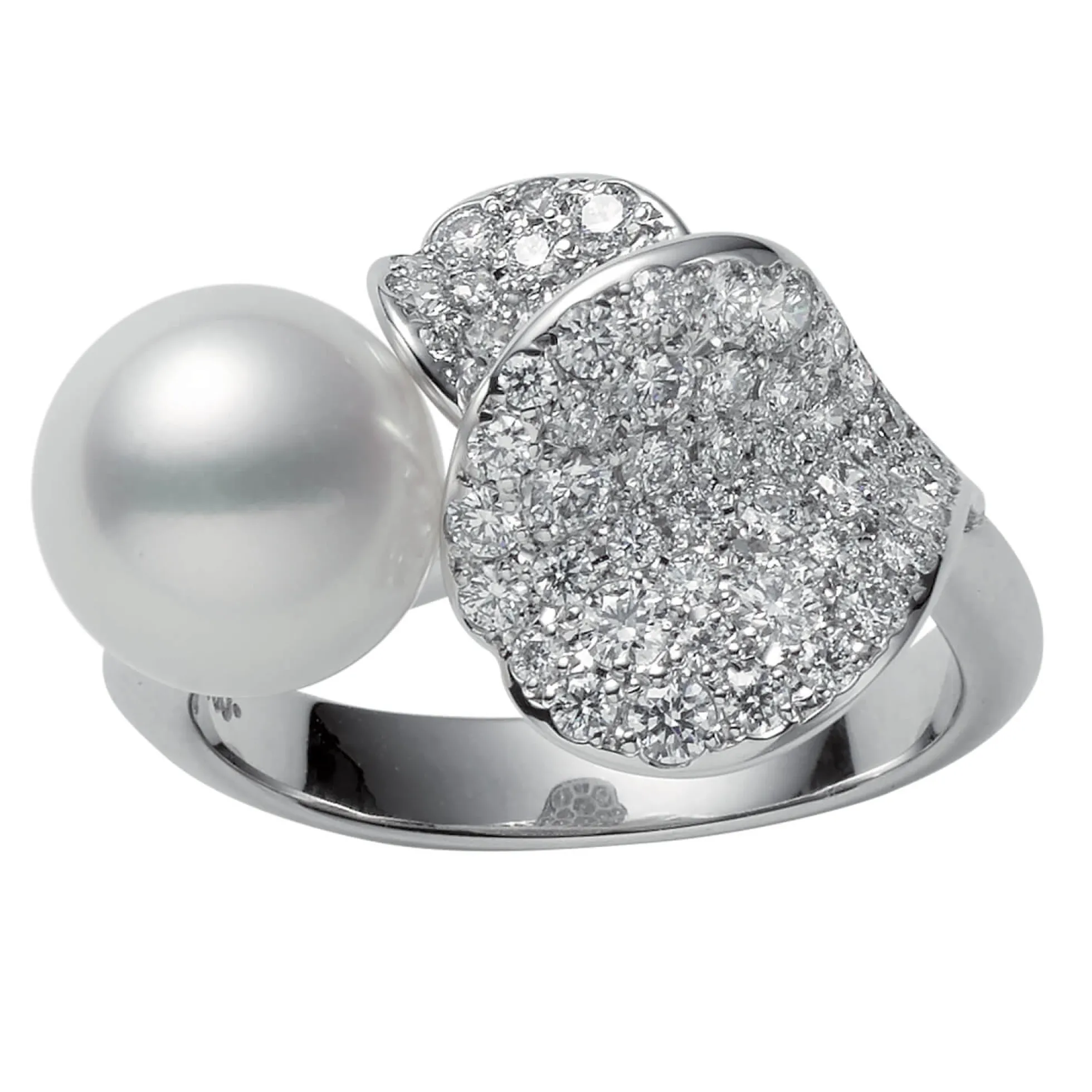 Mikimoto Akoya Cultured Pearl & Diamond Ring 18K, 8.5mm